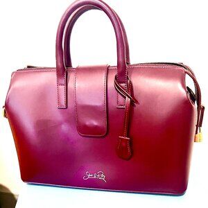 Silver & Riley Executive Leather Bag Classic Size in Burgundy
